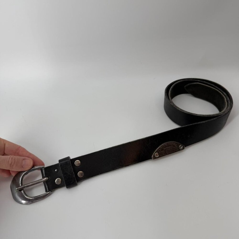 Levi’s Leather Belt Black Vintage Metal Logo Buckle